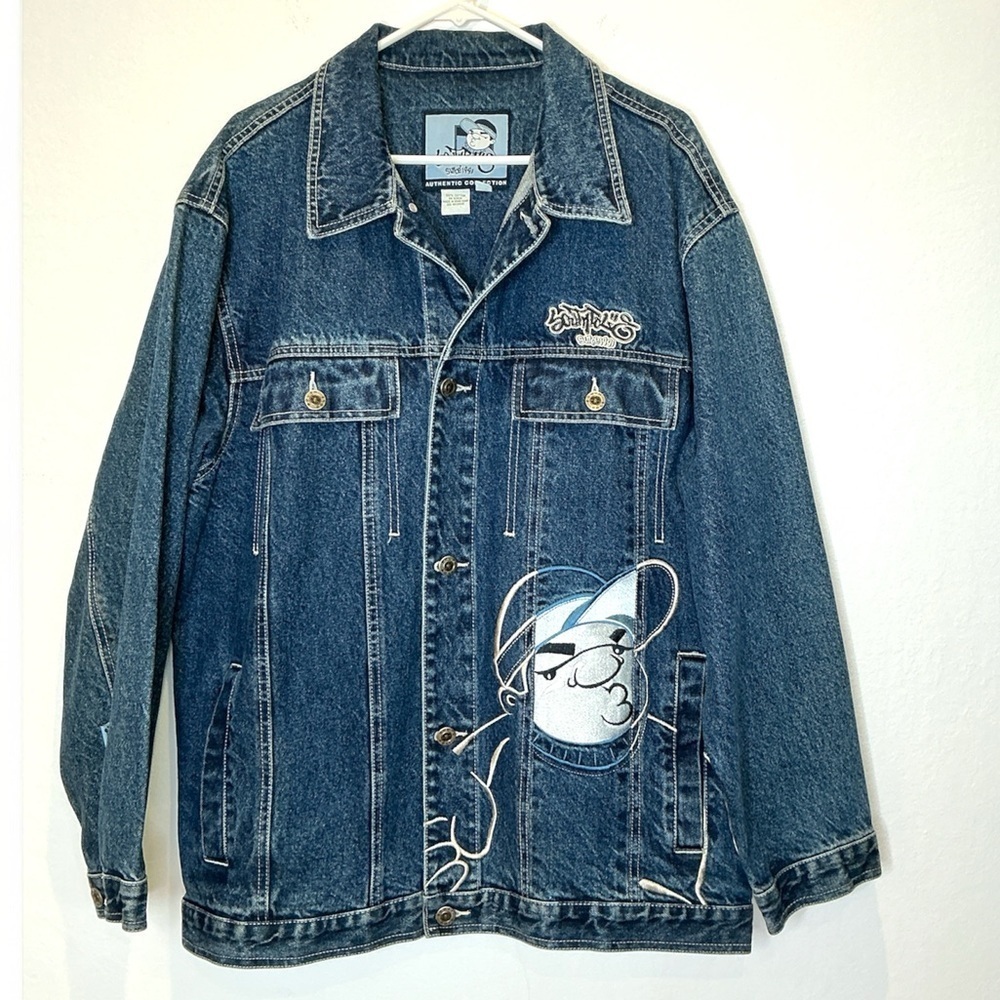 South Pole Vintage  Denim Long Jean with Jacket Embroidered Character Size Large
